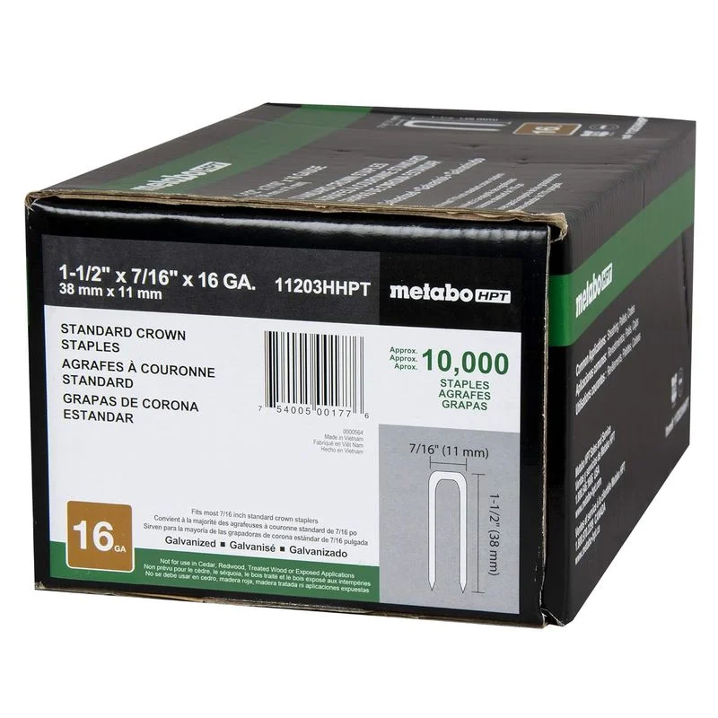 11203HHPT 7/16 X 1-1/2" MED CRN STAP 10M GAL N17