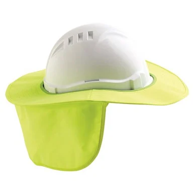 Prochoice Hard Hat Brim With Neck Flap Polyester/Plastic Fluro Yellow - HHBNF-FY